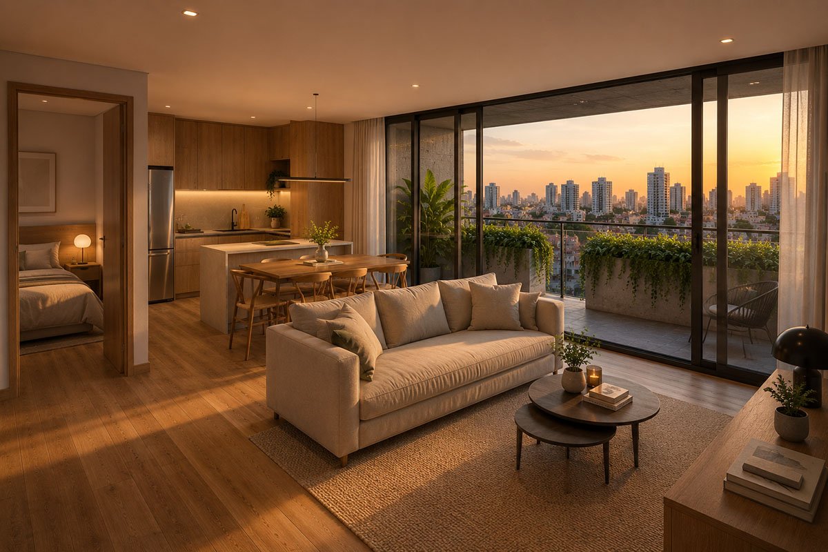 Living departamento Alpha Place Belgrano